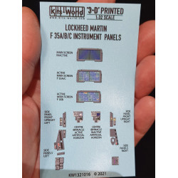 Kits World Kw3d1321016 1/32 3d Decal Lockheed Martin F-35a,b,c Instrument Panels