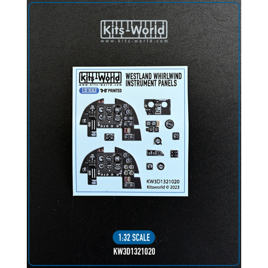 Kits World Kw3d1321020 1/32 Westland Whirlwind Mk.i Instrument Panel For Special Hobby