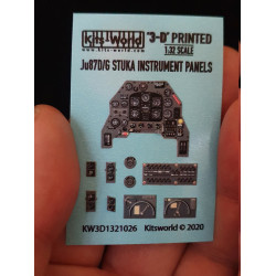 Kits World Kw3d1321026 1/32 Junkers Ju87d/G Stuka 3d Cockpit Instrument Panels