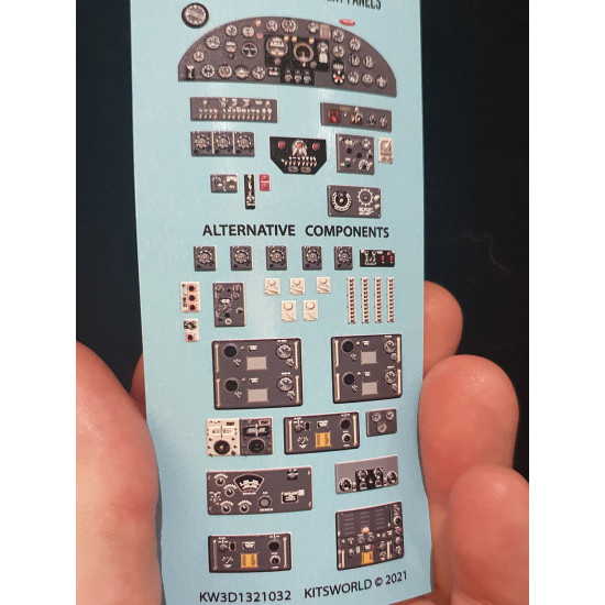 Kits World Kw3d1321032 1/32 3d Decals B-25h Mitchell Cockpit And Interior