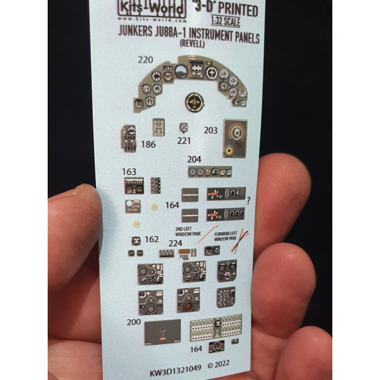 Kits World Kw3d1321049 1/32 3d Decal Junkers Ju88a-1 3d Cockpit Instrument Panels