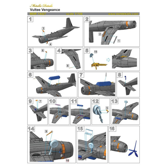 Metallic Details Mdr14427 1/144 Vultee Vengeance Aircraft Model Kit. 3d Printed