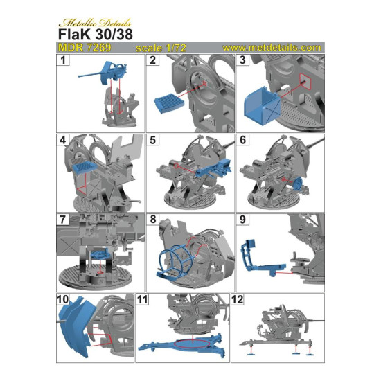 Metallic Details Mdr7269 1/72 Flak 30 38 3d Printed. Resin Model