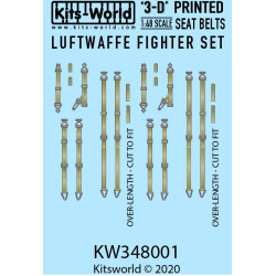 Kits World Kw3d148001 1/48 3d Decal Luftwaffe Fighter Seat Belt Set