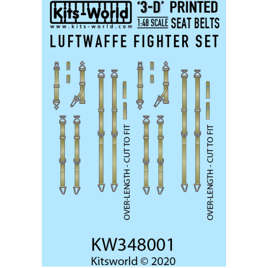 Kits World Kw3d148001 1/48 3d Decal Luftwaffe Fighter Seat Belt Set