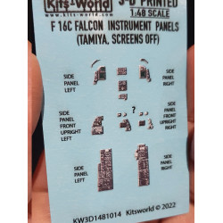 Kits World Kw3d1481014 1/48 3d Decal Cockpit Instrument Panel F-16 Cj For Tamiya