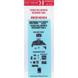 Kits World Kw3d1481034 1/48 Cockpit Instrument Panel Vickers Wellington B I