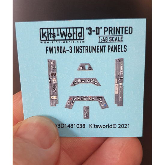 Kits World Kw3d1481038 1/48 Cockpit Instrument Panel Focke Wulf Fw190 A-3