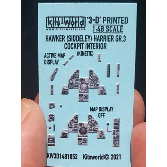 Kits World Kw3d1481052 1/48 Instrument Panels Hawker Siddeley Harrier Gr.3