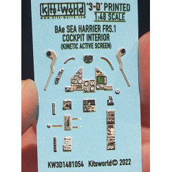 Kits World Kw3d1481054 1/48 Instrument Panels Hawker Siddeley Sea Harrier Frs 1 Screen Active