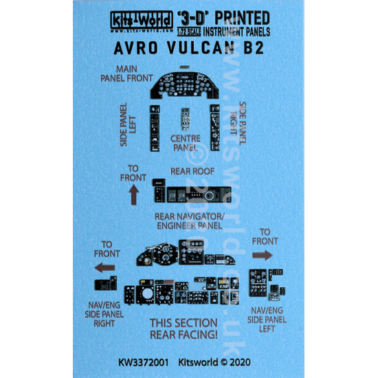 Kits World Kw3d1721001 1/72 3d Decals Cockpit Instrument Panel Avro Vulcan B.2