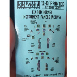Kits World 3d1721011 1/72 Instrument Panels Mcdonnell Douglas F/A 18d Hornet Screens Active