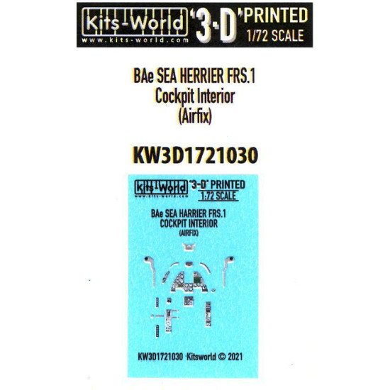 Kits World Kw3d1721030 1/72 3d Decal Bae Harrier Frs.1 Cockpit Interior Airfix