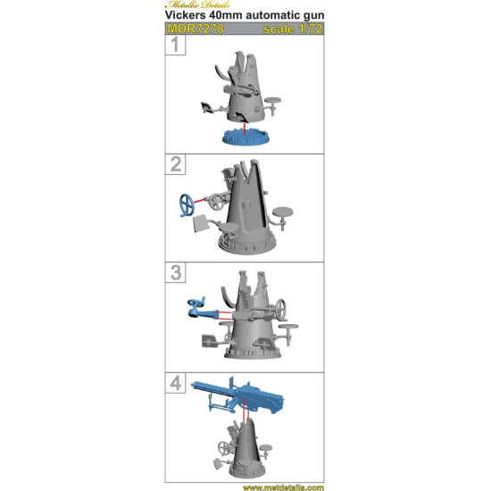 Metallic Details Mdr7278 1/72 Sr 71 Vickers 40 Mm Automatic Gun 3d Accessories