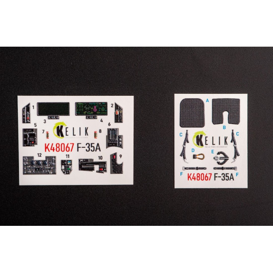 Kelik K48067 1/48 F 35a Interior 3d Decals For Tamiya Kit