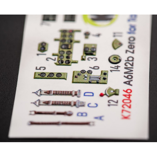 Kelik K72046 1/72 A6m2b Zero Interior 3d Decals For Tamiya Kit