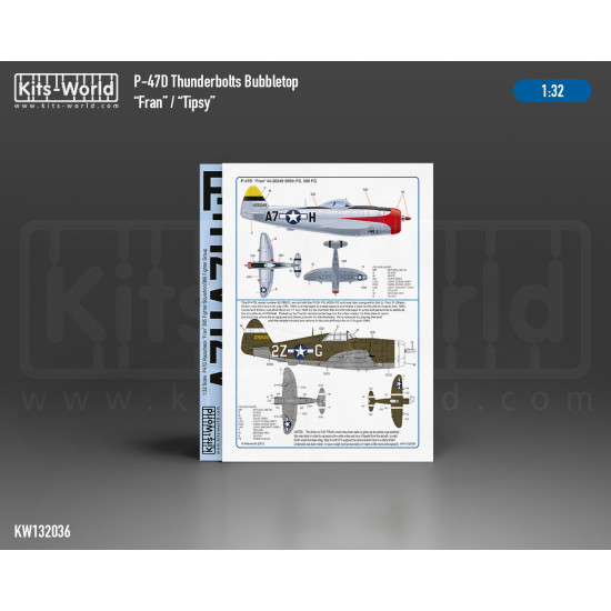 Kits World Kw132036 1/32 Decal P-47d Razorback Fran Ortipsy