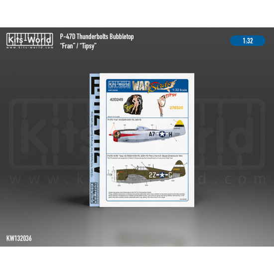 Kits World Kw132036 1/32 Decal P-47d Razorback Fran Ortipsy