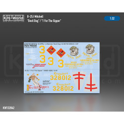 Kits World Kw132042 1/32 Decal N/A B-25j Mitchell Devil Dog For The Gipper