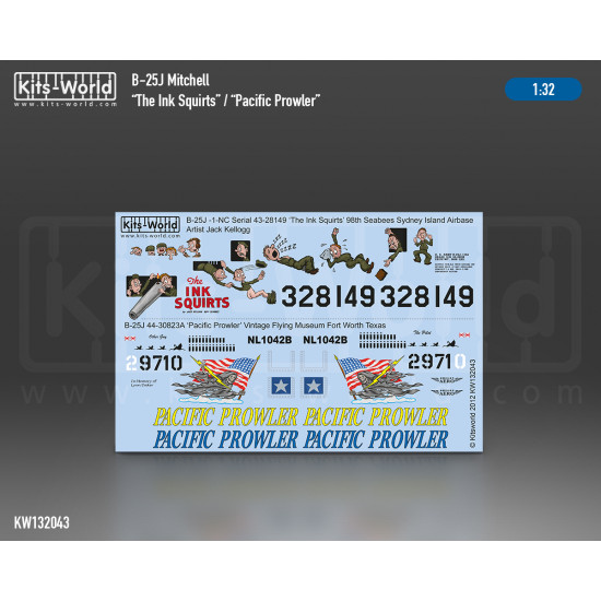 Kits World Kw132043 1/32 N/A B-25j Mitchell The Ink Squirts Pacific Prowler