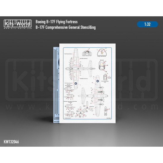 Kits World Kw132046 1/32 Decal For Boeing B-17f/G Early National Insignia