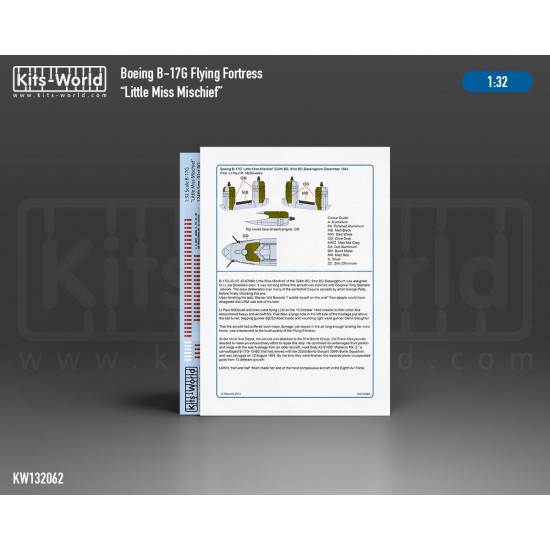 Kits World Kw132062 1/32 Decal For Boeing B-17g Flying Fortress