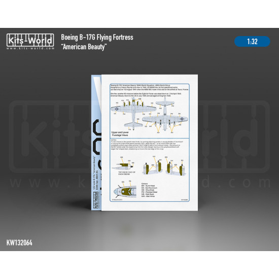 Kits World Kw132064 1/32 Decal For Boeing B-17f Flying Fortress