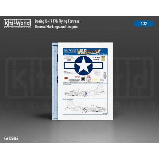 Kits World Kw132069 1/32 Decal For Boeing B-17 F/G Flying Fortress