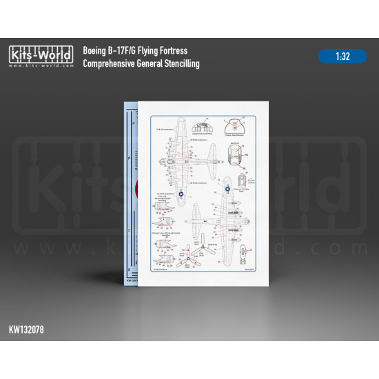 Kits World Kw132078 1/32 Decal For Boeing B-17f/G Flying Fortress