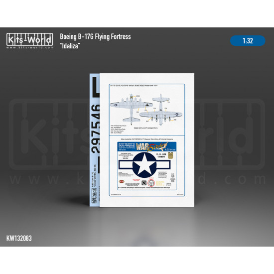 Kits World Kw132083 1/32 Decal For Boeing B-17g Flying Fortress