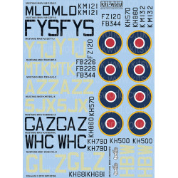 Kits World Kw132106 1/32 Decal For Raf Mustang Aces Mkiii/Mkiv 1944-1945
