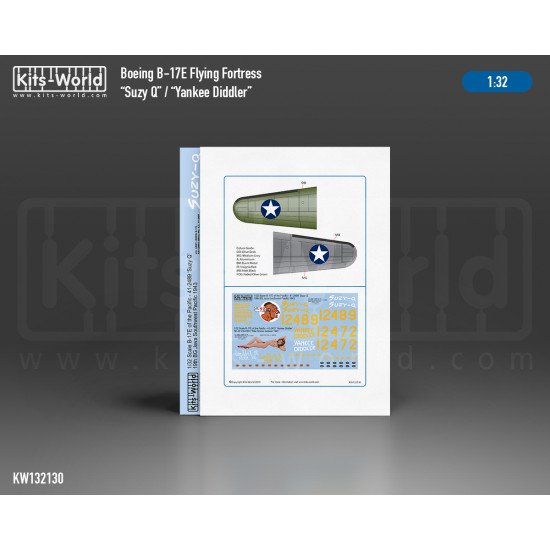 Kits World Kw132130 1/32 Decal For Boeing B-17e Flying Fortress 41-2489 Suzy Q