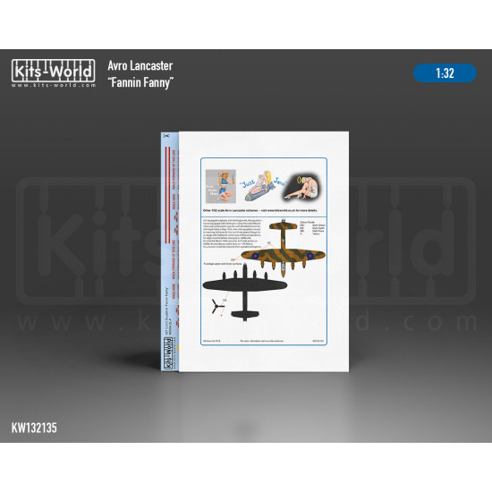 Kits World Kw132135 1/32 Avro Lancaster Bomber B.mk.i Fannin Fanny Nx554 Zl-f Kits World Kw132135 1/32 Avro Lancaster Bomber B.mk.i Fannin Fanny Nx554 Zl-f