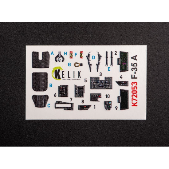 Kelik K72053 1/72 F 35a Interior 3d Decals For Tamiya Kit