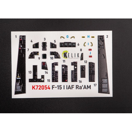 Kelik K72054 1/72 F15i Iaf Raam Interior 3d Decals For Gwh Kit