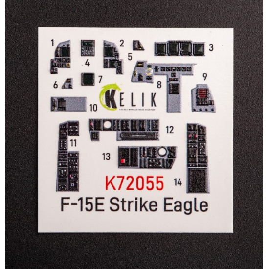 Kelik K72055 1/72 F15e Strike Eagle Interior 3d Decals For Revell Kit