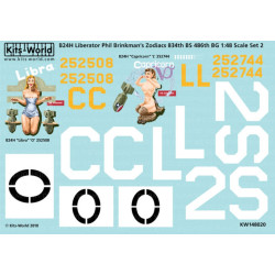 Kits World Kw148020 1/48 Decal For B-24 Liberator Accessories For Aircraft