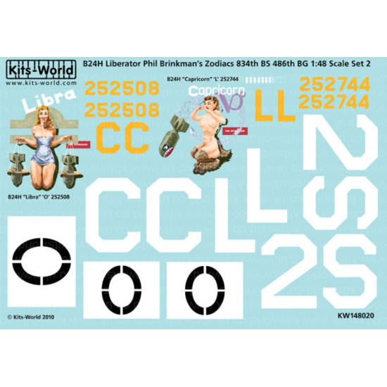Kits World Kw148020 1/48 Decal For B-24 Liberator Accessories For Aircraft Kits World Kw148020 1/48 Decal For B-24 Liberator Accessories For Aircraft