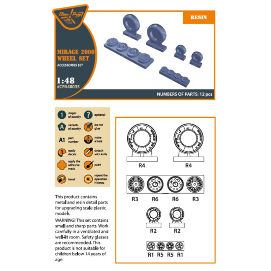 Clear Prop 48035 1/48 Mirage 2000 Wheel Set Aircraft Accessories