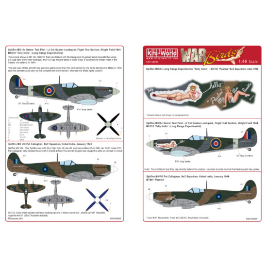 Kits World Kw148045 1/48 Decal For Supermarine Spitfire Mk Ix