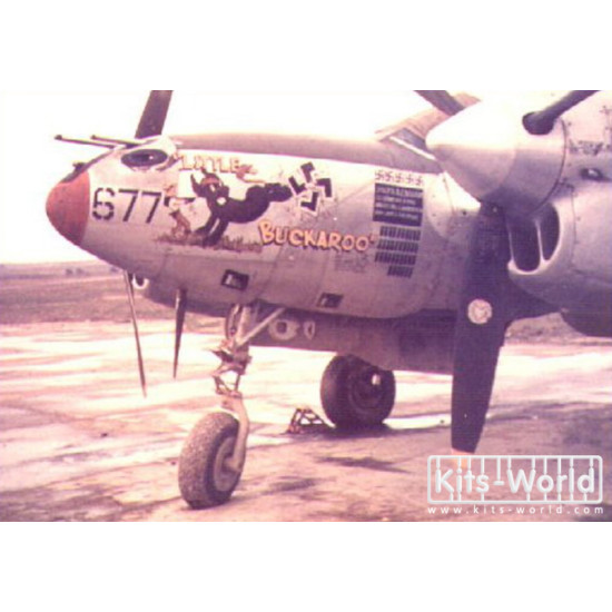 Kits World Kw148089 1/48 Decal For P-38 Lightnings P-38j-15-lo Little Buckaroo