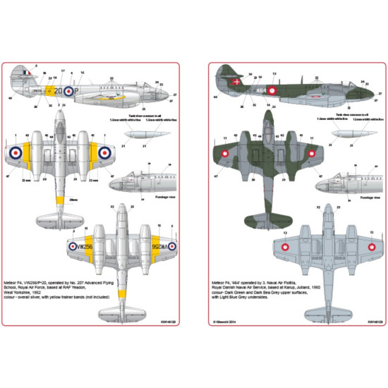 Kits World Kw148129 1/48 Decal For Gloster Meteor Mk.iv F4