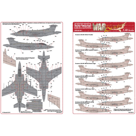 Kits World Kw148140 1/48 Decal For Blackburn Buccaneer S2b