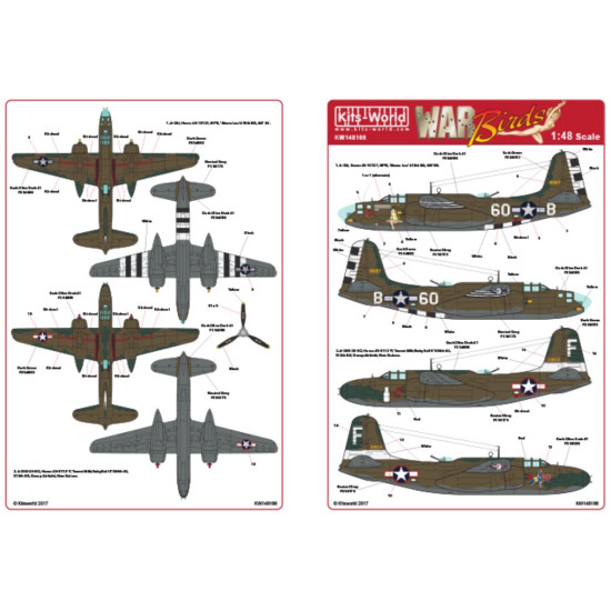 Kits World Kw148166 1/48 Decal For A-20g Douglas Havoc Accessories For Aircraft