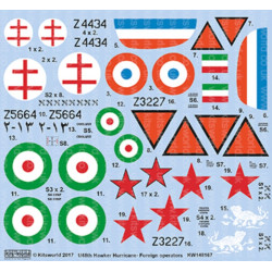 Kits World Kw148167 1/48 Decal For Hawker Hurricane Accessories For Aircraft