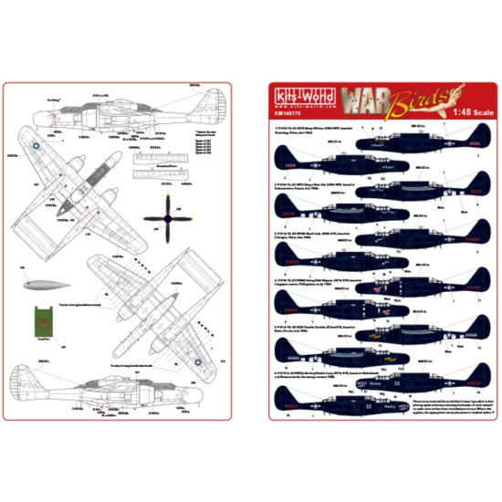 Kits World Kw148170 1/48 Decal For Northrop P-61 Black Widow Night Fighter