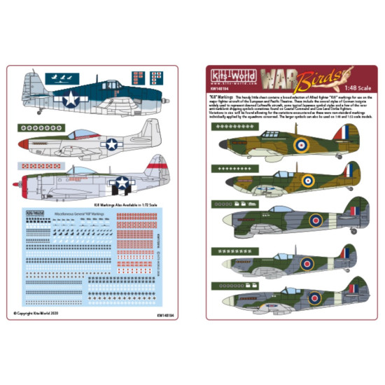 Kits World Kw148194 1/48 Decal Miscellaneous Kill Markings Accessories For Aircraft