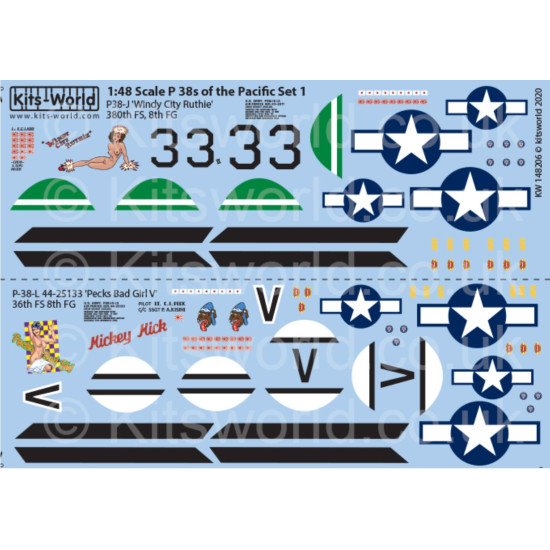 Kits World Kw148206 1/48 Decal For P 38l Of The Pacific Late War Set 1 Kits World Kw148206 1/48 Decal For P 38l Of The Pacific Late War Set 1