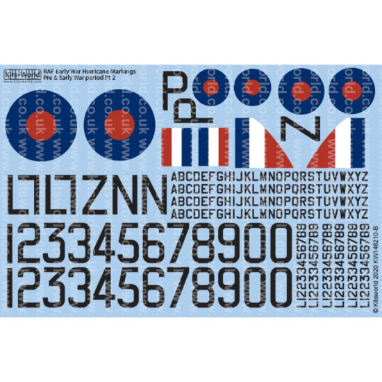 Kits World Kw148210 1/48 Decal For Raf Early Hurricane Markings Pre And Early War Period Pt 2 Kits World Kw148210 1/48 Decal For Raf Early Hurricane Markings Pre And Early War Period Pt 2