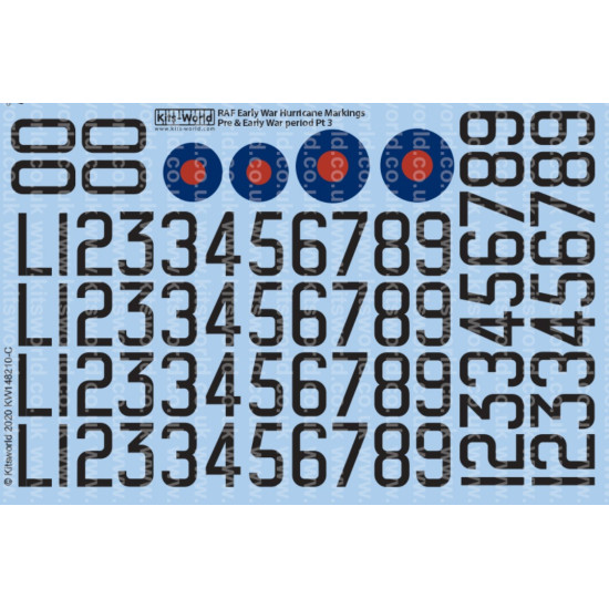 Kits World Kw148210 1/48 Decal For Raf Early Hurricane Markings Pre And Early War Period Pt 2 Kits World Kw148210 1/48 Decal For Raf Early Hurricane Markings Pre And Early War Period Pt 2
